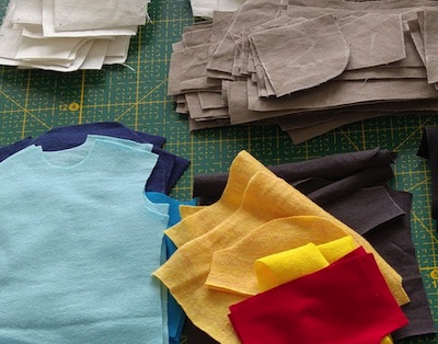 Imatge de retalls de teixits per fabricar samarretes